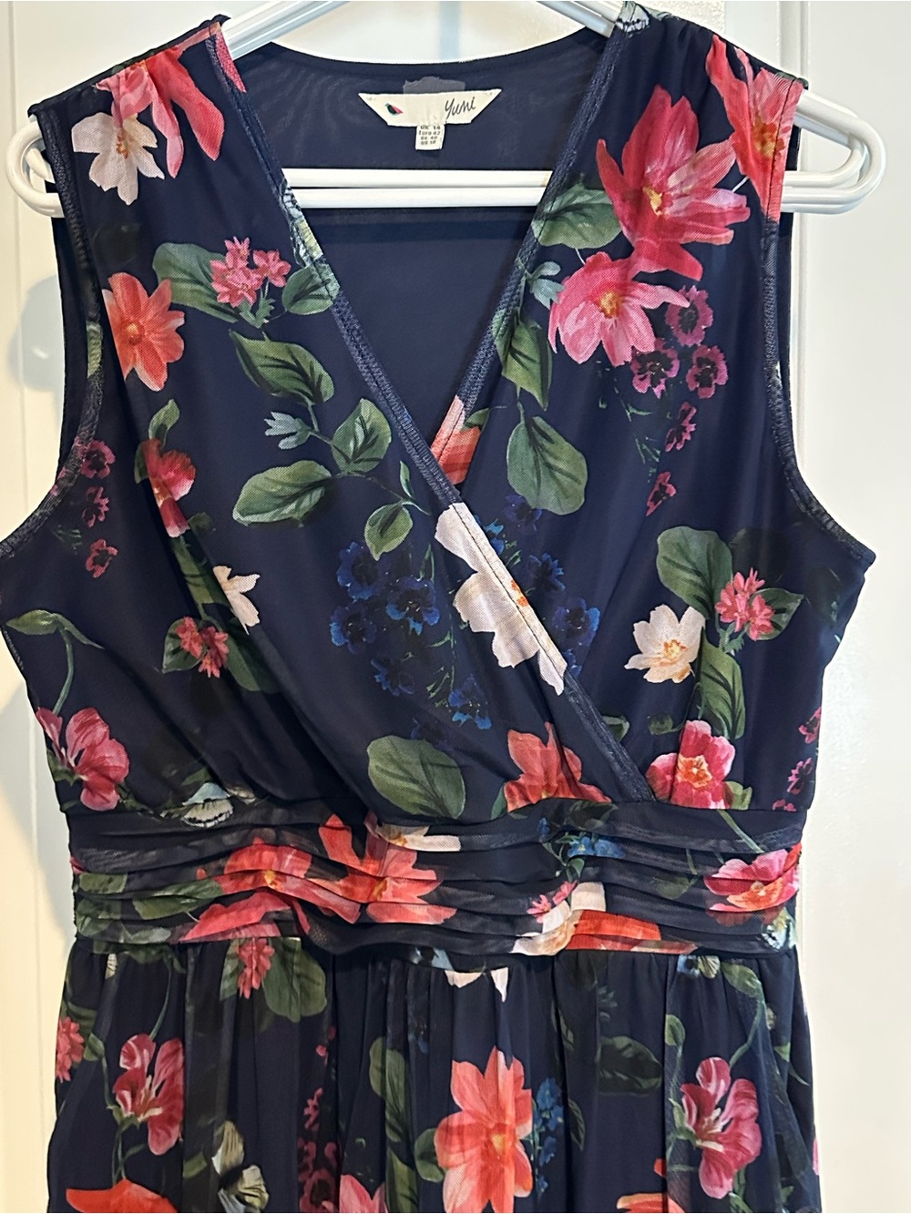 Your Perfect Event Dress—Floral Stretch Mesh Midi Dress by Yumi—Sz 10, worn once